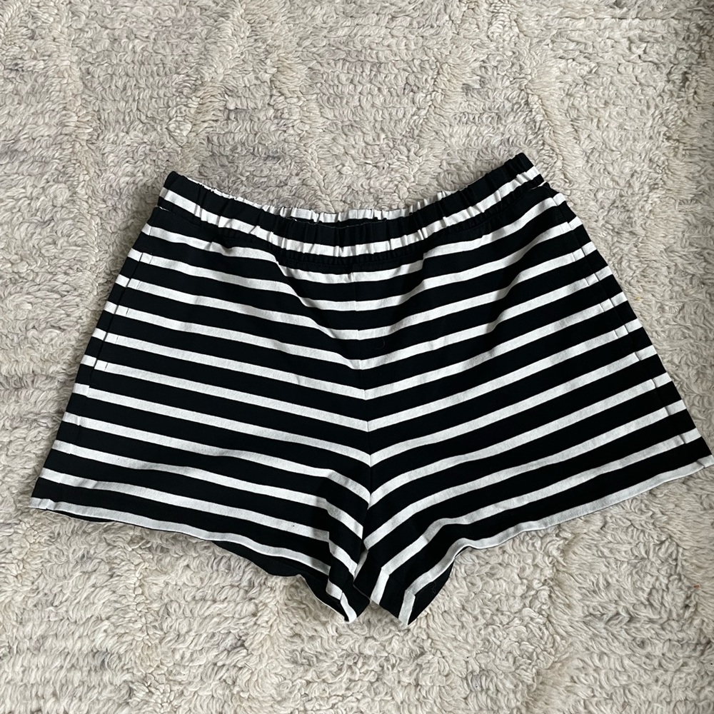 Jcrew striped black and white shorts